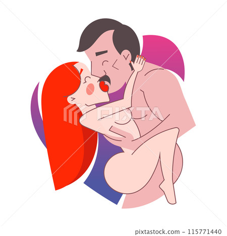 Couple in love drinking coffee. Hand drawn style vector design 115771440