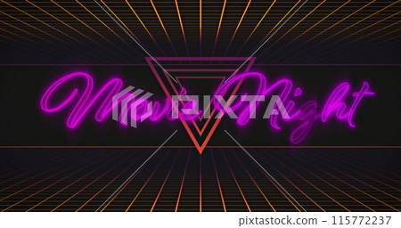 Image of movie night text over triangles and two grids 115772237