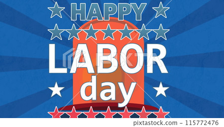 Image of happy labor day text over lights Image of happy labor day text over lights 115772476