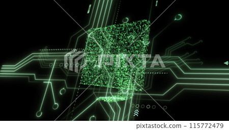 Image of data processing over computer Image of data processing over computer 115772479