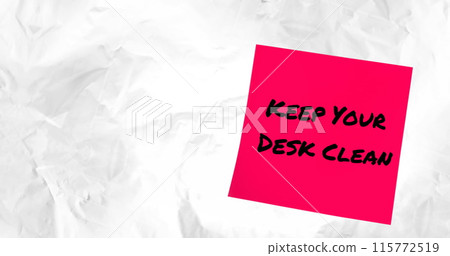 Image of keep your desk clean text over shapes 115772519