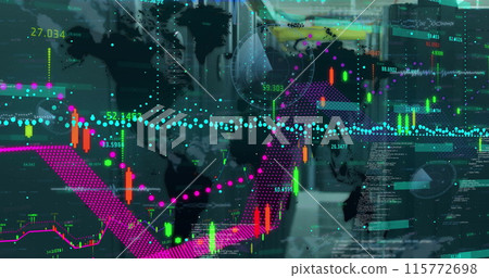 Image of cyber attack warning over statistics and data processing 115772698