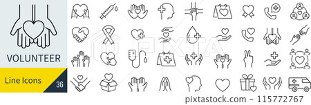 Volunteer icon set 115772767