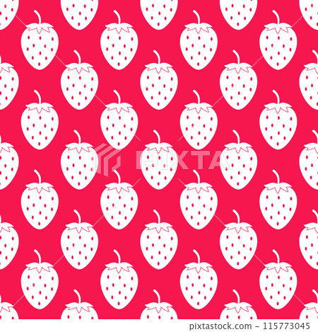 Strawberry seamless pattern. Summer berries vector background. Easy to edit template for fabric, textile, wallpaper, wrapping paper, scrapbooking, etc. Strawberry seamless pattern. Summer berries vector background. Easy to edit template for fabric, textile, wallpaper, wrapping paper, scrapbooking, etc. 115773045
