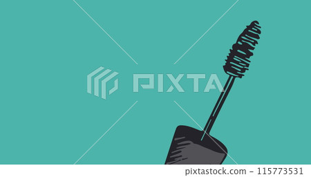 Image of mascara brush on green background 115773531