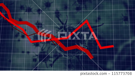 Image of data processing over virus cells 115773708
