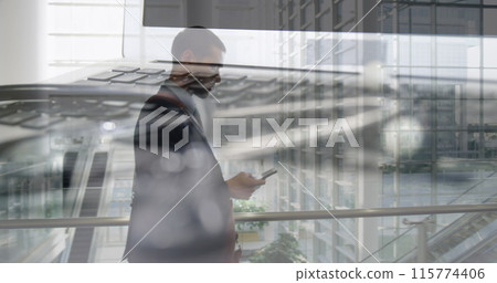 Image of stethoscope on the keyboard over businessmen 115774406