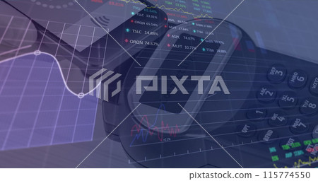 Image of graphs over smartphone and payment terminal Image of graphs over smartphone and payment terminal 115774550