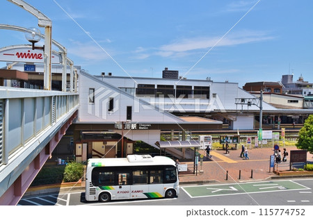 In front of Okegawa Station on a sunny day, Saitama 115774752