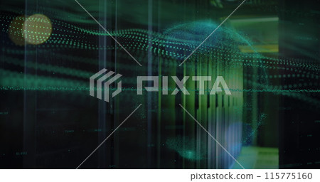 Image of data processing with scope scanning over computer servers Image of data processing with scope scanning over computer servers 115775160