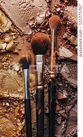 Make-up cosmetic product, beauty products and cosmetics swatch sample flatlay, various makeup brand tools as glamour fashion night out background idea Make-up cosmetic product, beauty products and cosmetics swatch sample flatlay, various makeup brand tools as glamour fashion night out background idea 115775767