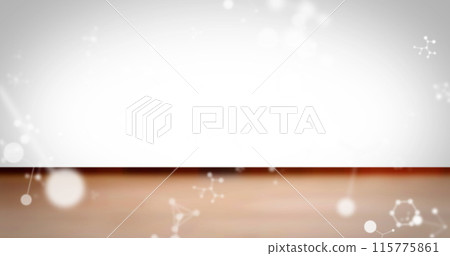 Image of white molecules floating on white background 115775861