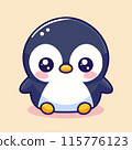 Cute Kawaii Baby Penguin Illustration 115776123