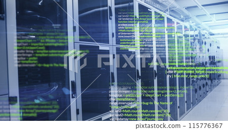 Image of data processing against computer server room 115776367