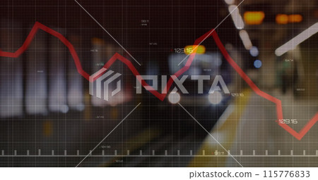 Image of data processing over train station Image of data processing over train station 115776833
