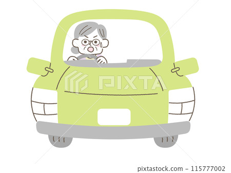 一位老年婦女在開車時感到危險的插圖 115777002