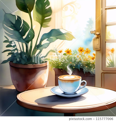 It's coffee time. Would you like a cup? [AI generated image] 115777006