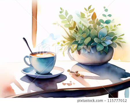 It's coffee time. Would you like a cup? [AI generated image] 115777012