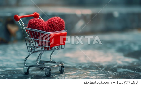 Heart in a shopping cart Heart in a shopping cart 115777168