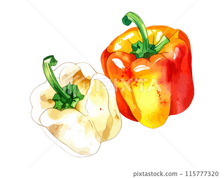 Watercolor illustration of paprika Generative AI 115777320