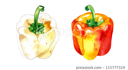 辣椒粉生成 AI 的水彩插圖 115777329