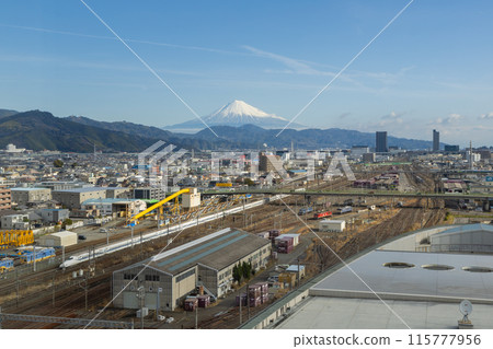 Mount Fuji as seen from the Grandship, Shizuoka City, Shizuoka Prefecture Mount Fuji as seen from the Grandship, Shizuoka City, Shizuoka Prefecture 115777956