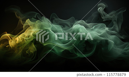 Colorful smoke billowing against a dark background Colorful smoke billowing against a dark background 115778879