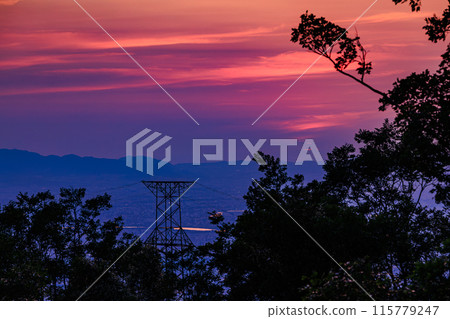 奈良 大阪府堺式生駒天際線 海拔600m展望台 夜景 中長焦變焦 夕陽紅㊸ 115779247