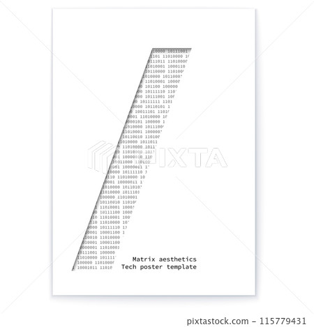 Binary Data Art. Minimalist Tech Poster Binary Data Art. Minimalist Tech Poster 115779431