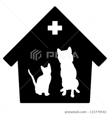 Animal hospital sign silhouette Animal hospital sign silhouette 115779542