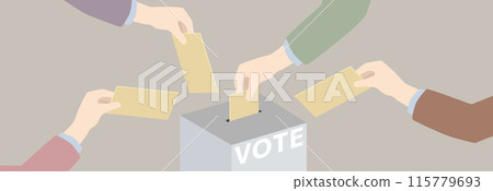 在投票箱中投票的向量圖 在投票箱中投票的向量圖 115779693