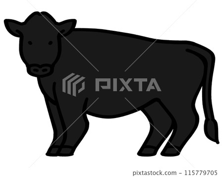 簡單可愛的荷斯坦插畫素材 簡單可愛的荷斯坦插畫素材 115779705