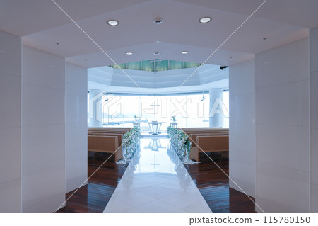 Hotel chapel (wedding venue) at a hotel with an ocean view 115780150