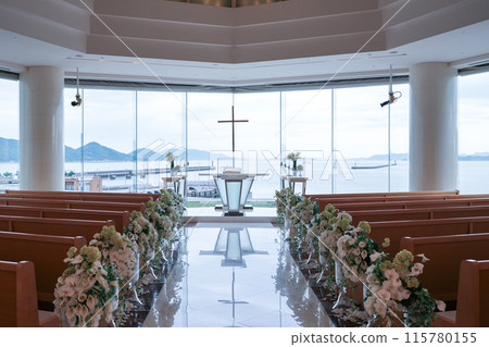 Hotel chapel (wedding venue) at a hotel with an ocean view Hotel chapel (wedding venue) at a hotel with an ocean view 115780155