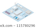 Factory and logistics isometric illustrations 115780296