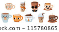 Funny coffee mugs and cups cartoon 115780865