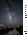 Milky Way on the coast and rocks 115782492