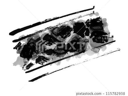 Hand-drawn Japanese-style brush illustration material of charcoal fire 115782938