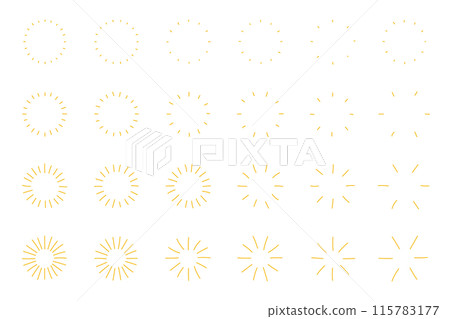 Illustration material: handwritten simple sunburst, starburst, vector, sun symbol Illustration material: handwritten simple sunburst, starburst, vector, sun symbol 115783177
