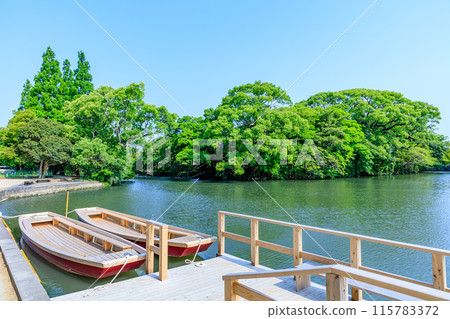 初夏的柳川風景 福岡縣柳川市 115783372