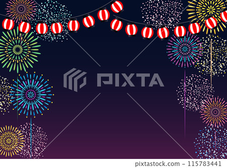 Stylish summer festival fireworks frame background 3 purple 115783441