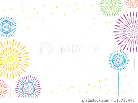 Stylish summer festival fireworks frame background 5 115783475