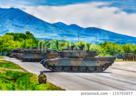 Self-Defense Force tanks at the review ceremony 115783857