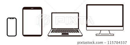 Computer and mobile phone illustration set_2 115784337