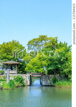 初夏的柳川城護城河水門，福岡縣柳川市 115784423