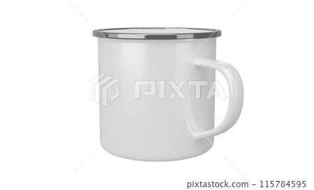 Coffee Camp Mug on isolated background. 3d render Coffee Camp Mug on isolated background. 3d render 115784595