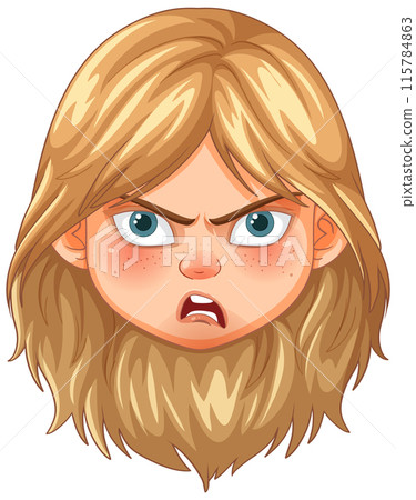 Angry Girl with Blonde Hair Angry Girl with Blonde Hair 115784863