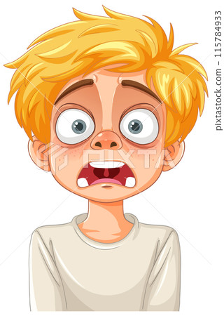Surprised Boy with Blonde Hair Surprised Boy with Blonde Hair 115784933