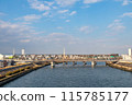 Kanzakigawa Bridge and blue sky 115785177
