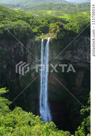 Chamarel Falls in Chamarel Village, Black River Prefecture, western Mauritius, an island nation also known as the Lady of the Indian Ocean Chamarel Falls in Chamarel Village, Black River Prefecture, western Mauritius, an island nation also known as the Lady of the Indian Ocean 115786014